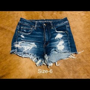 American Eagle tattered jean shorts.